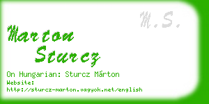 marton sturcz business card