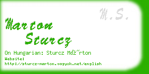 marton sturcz business card